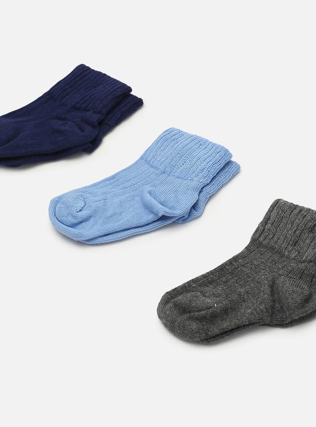 Boys Assorted Knit Ankle-Length Socks - Pack of 3