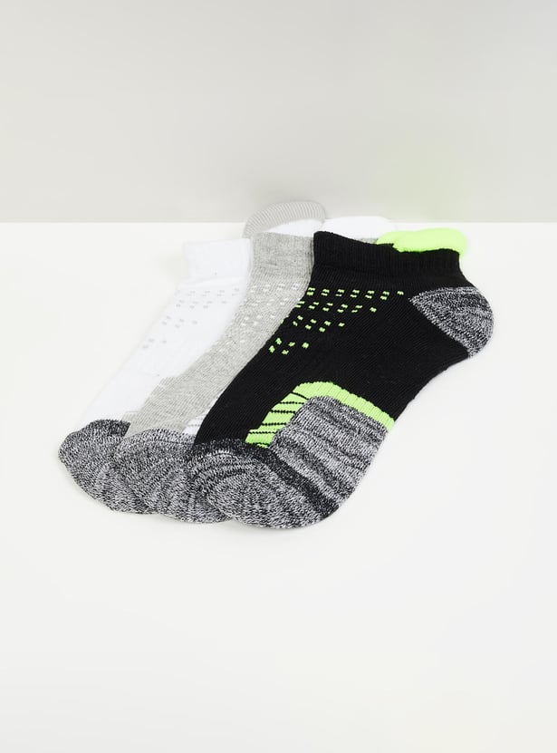 Boys Colourblocked Ankle-Length Socks - Pack of 3