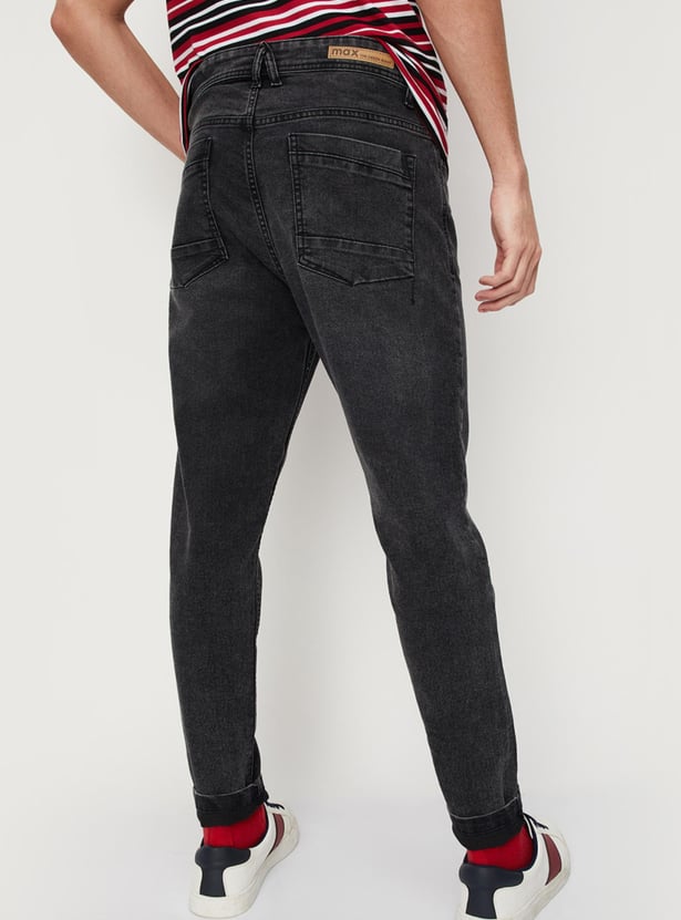 Men Solid Carrot Fit Jeans