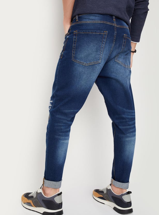 Men Distressed Carrot Fit Jeans