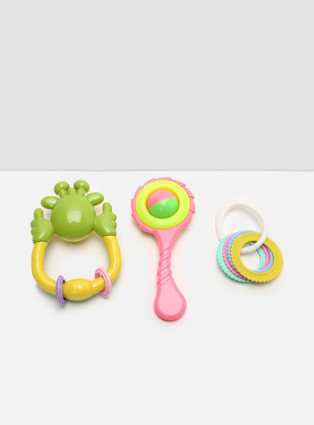 Kids Colourblock Teether and Rattle - Set of 3