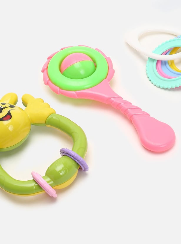 Kids Colourblock Teether and Rattle - Set of 3