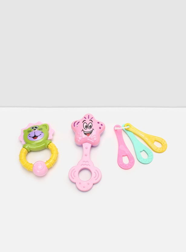 Kids Colourblock Teether and Rattle - Set of 3