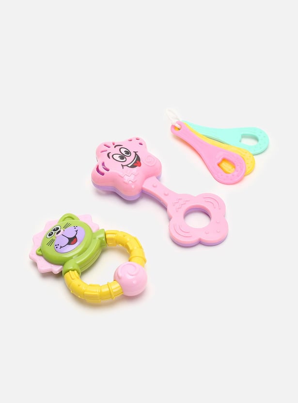 Kids Colourblock Teether and Rattle - Set of 3