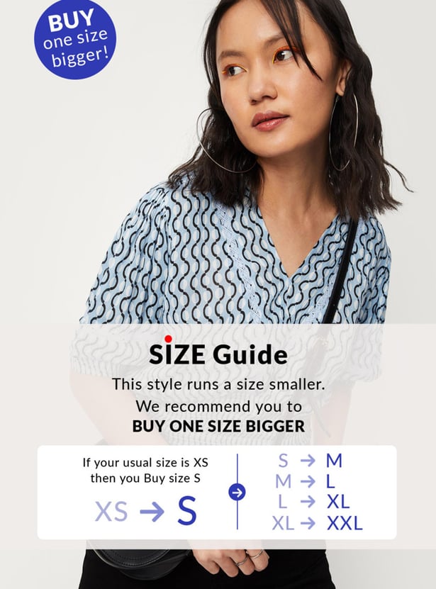 Women Printed Blouson Crop Top