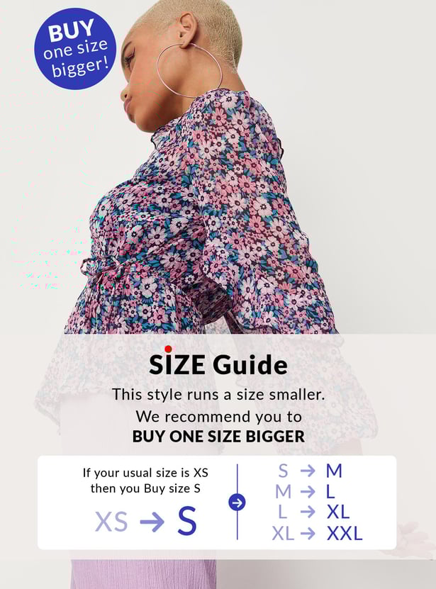 Women Printed Wrap Top with Camisole