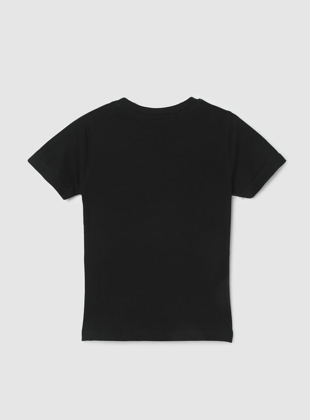Boys Typographic Printed Pure Cotton T-shirt