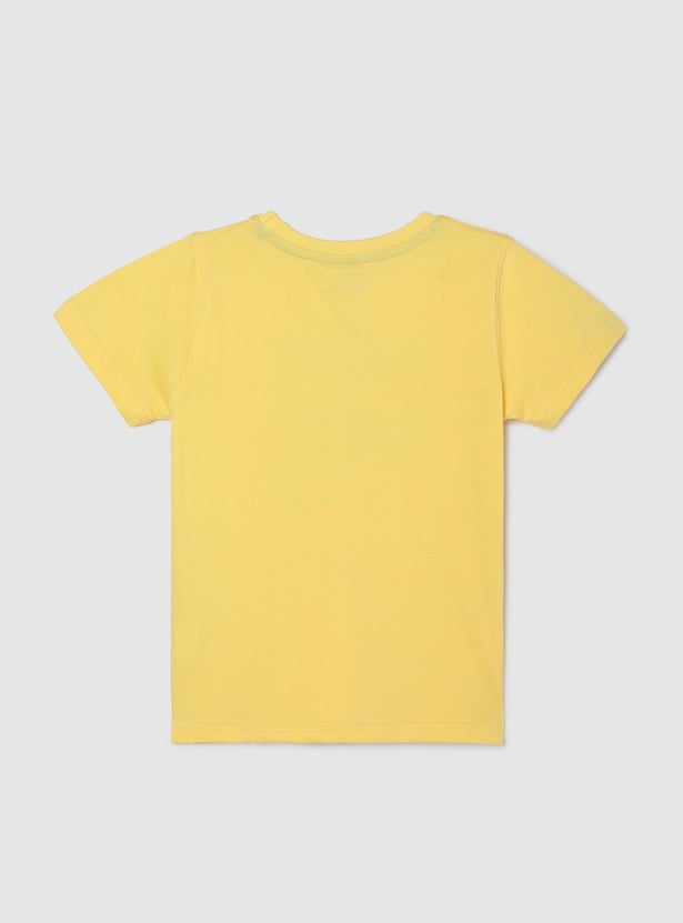 Boys Typographic Printed Pure Cotton T-shirt