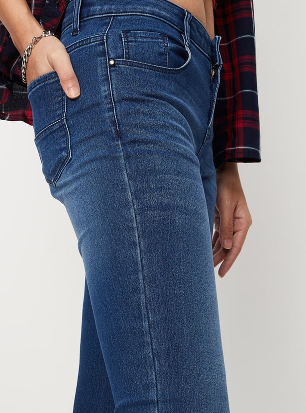 Women Washed Skinny Fit Ankle Jeans