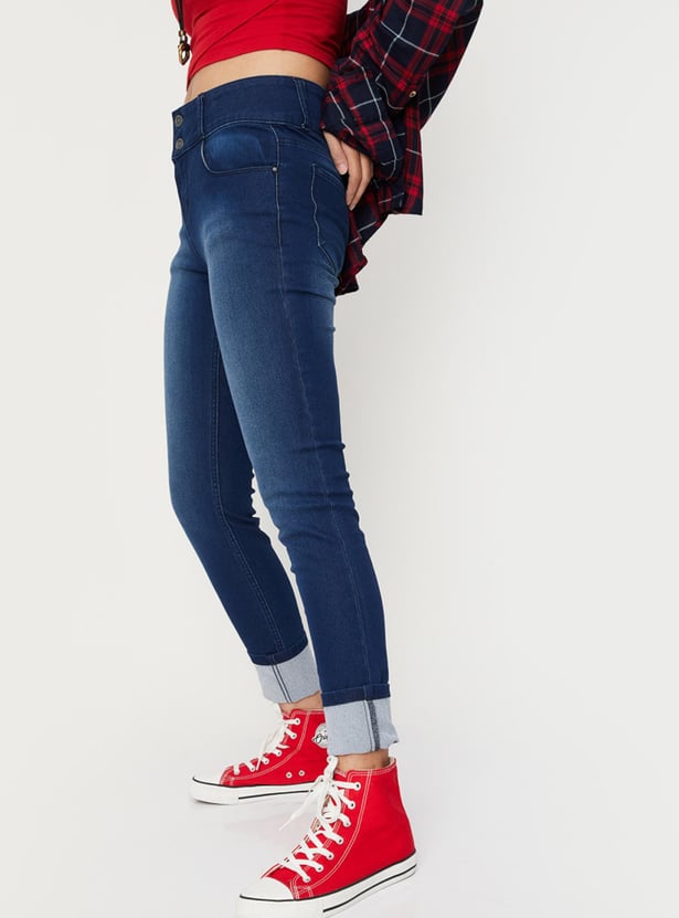 Women Washed High-Rise Skinny Fit Jeans