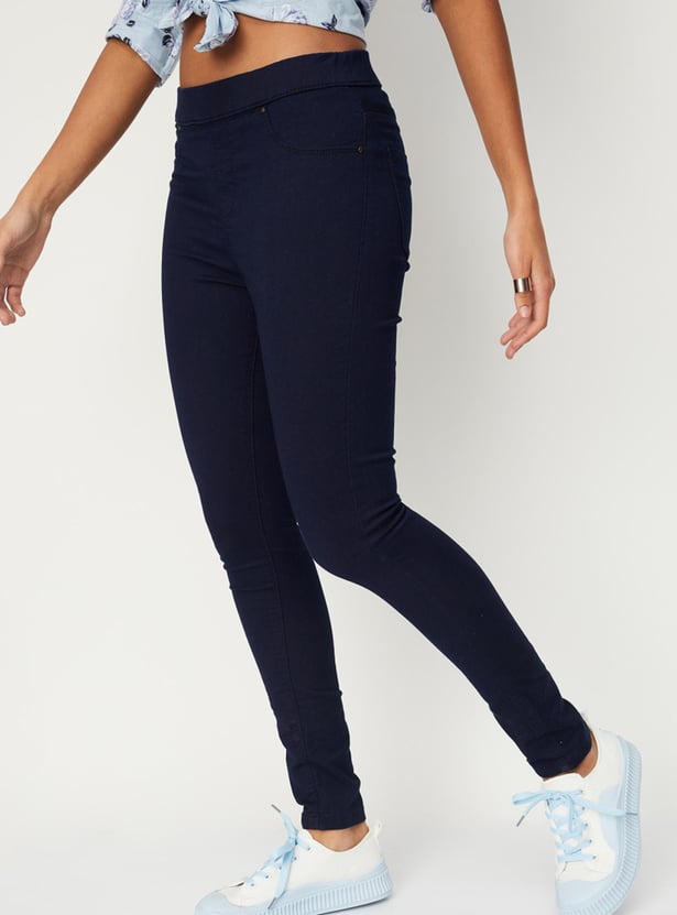 Women Solid Jeggings
