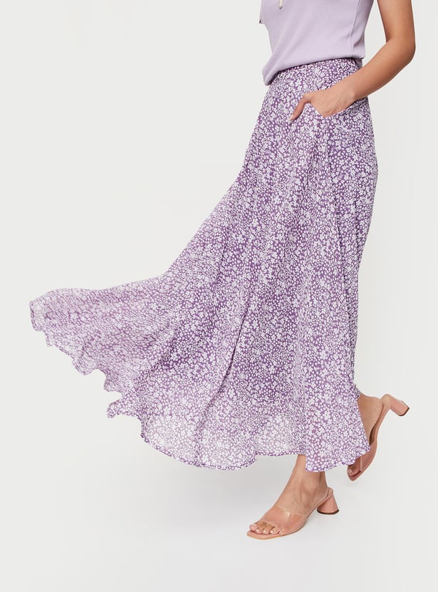 Women Floral Printed Maxi Skirt