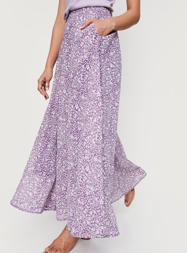 Women Floral Printed Maxi Skirt