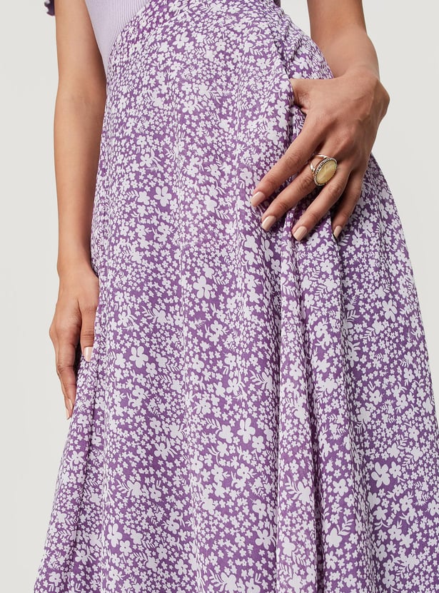 Women Floral Printed Maxi Skirt