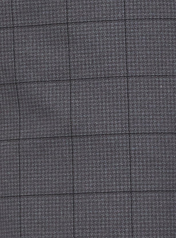 Men Carrot Fit Checked Stretch Chinos
