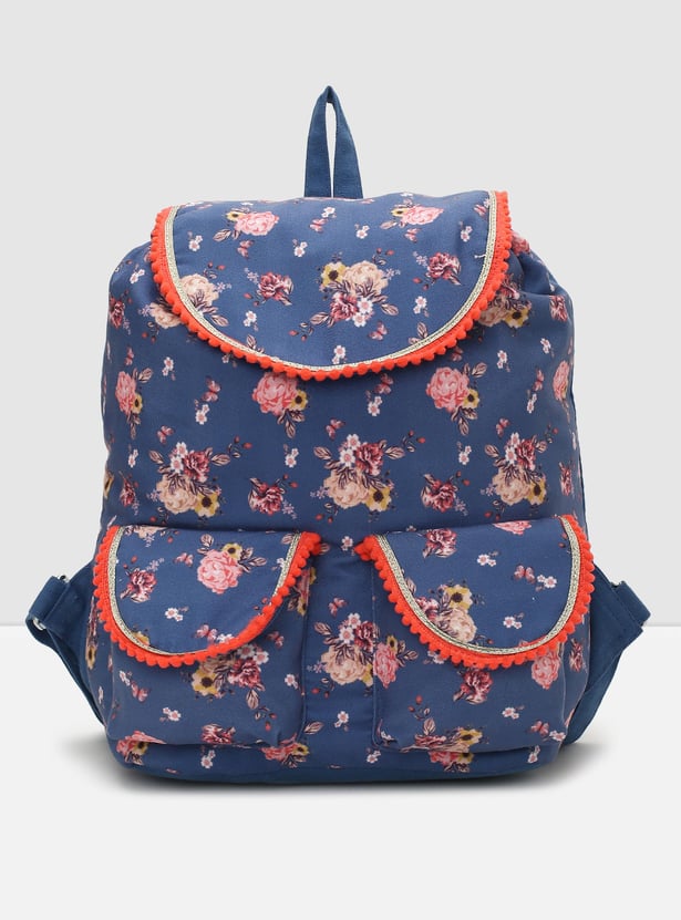 Girls Floral Printed Backpack