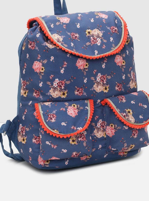 Girls Floral Printed Backpack