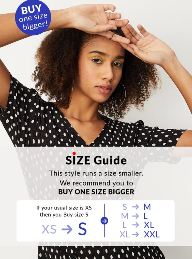 Women Polka Dotted A-Line Dress