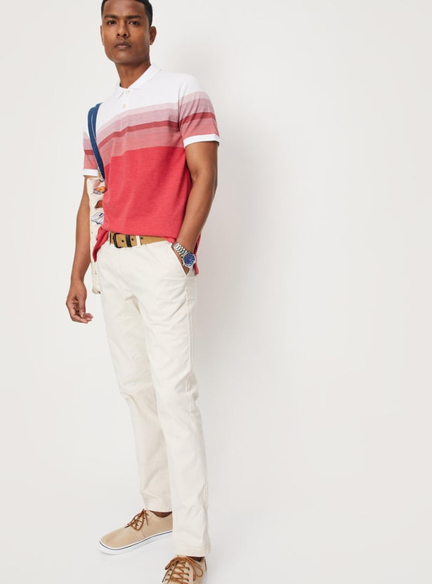 Men Striped Slim Fit Polo