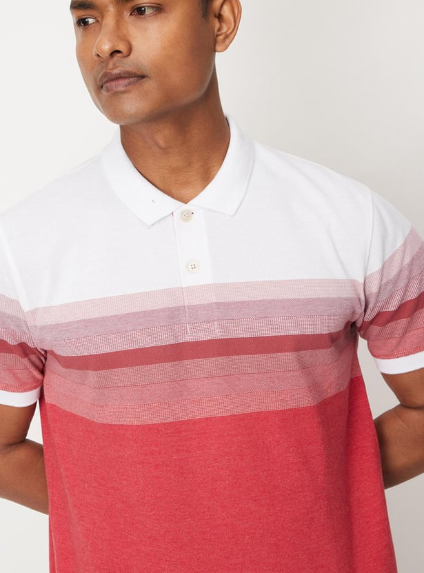 Men Striped Slim Fit Polo