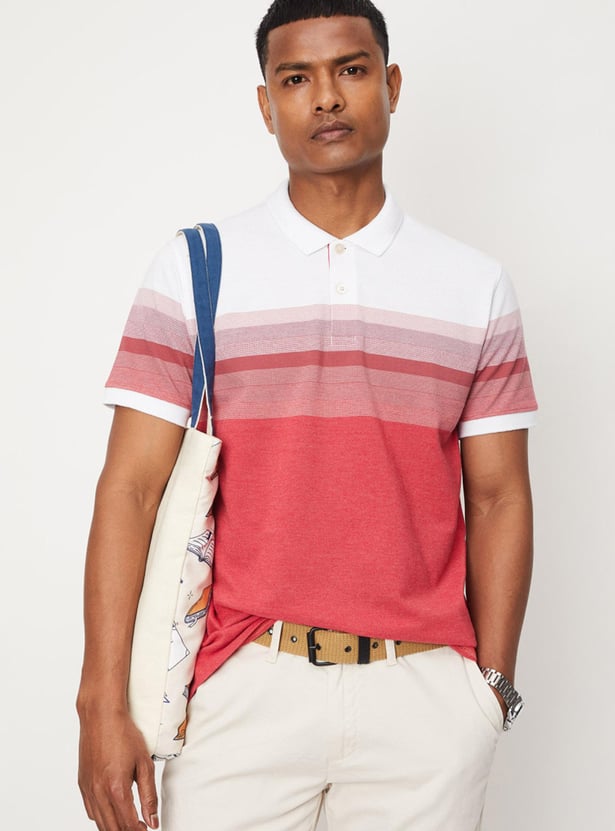 Men Striped Slim Fit Polo