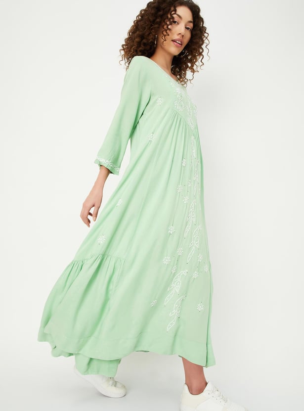 Women Embroidered Maxi Dress