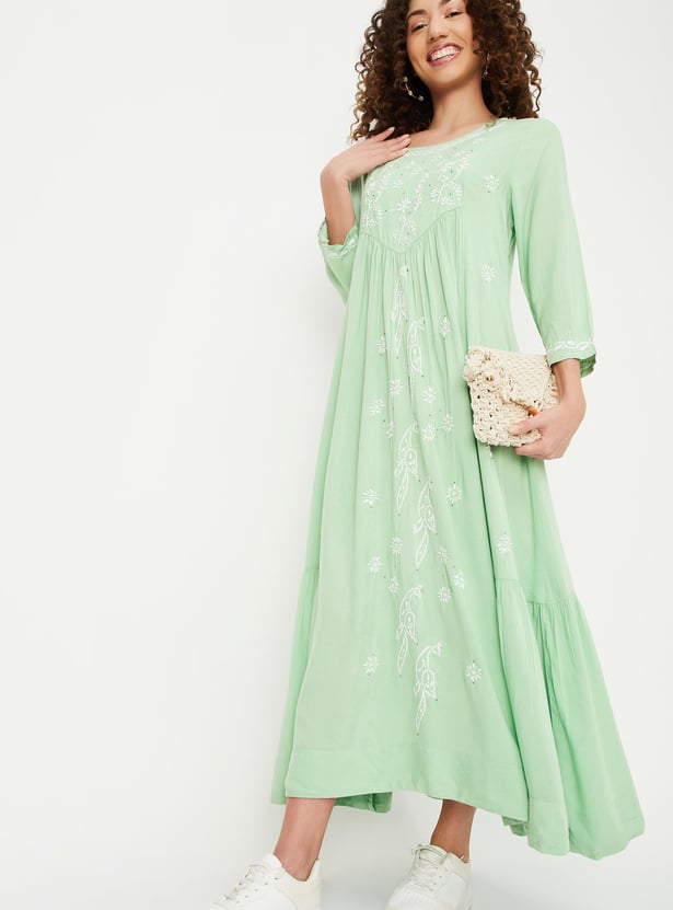 Buy Women Embroidered Maxi Dress Online at just Rs. 1899.0