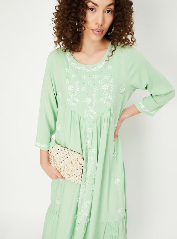 Women Embroidered Maxi Dress