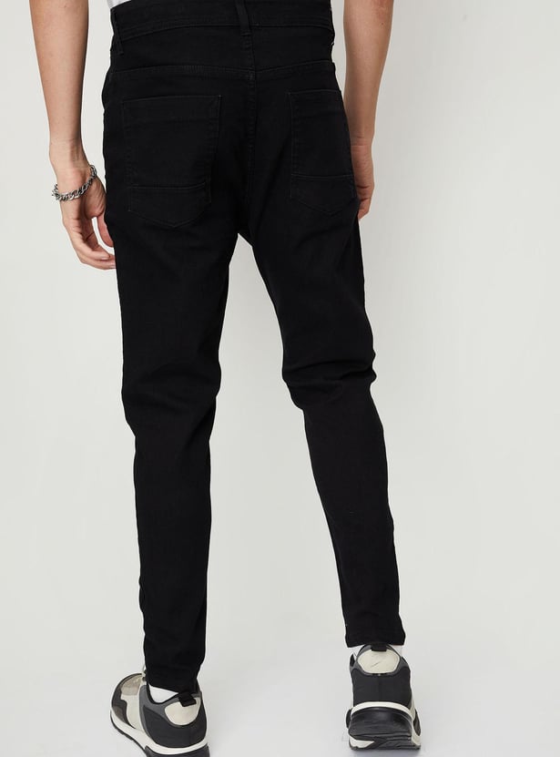 Men Carrot-Fit Dark Wash Jeans
