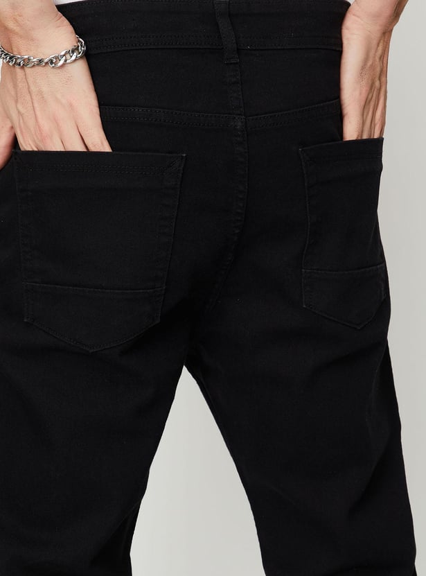 Men Carrot-Fit Dark Wash Jeans