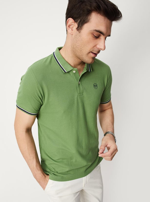 Men Polo T-shirt with Contrast Tipping