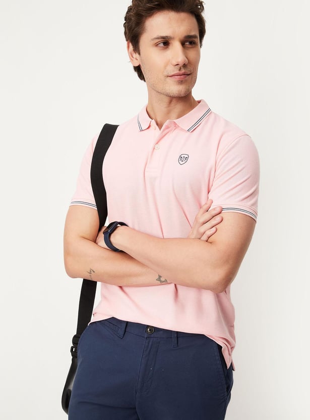 Men Polo T-shirt with Contrast Tipping