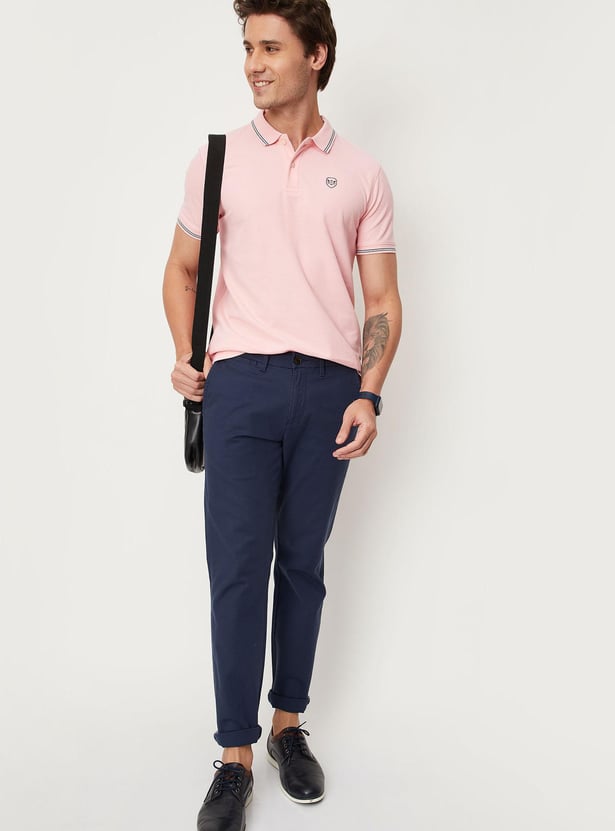 Men Polo T-shirt with Contrast Tipping