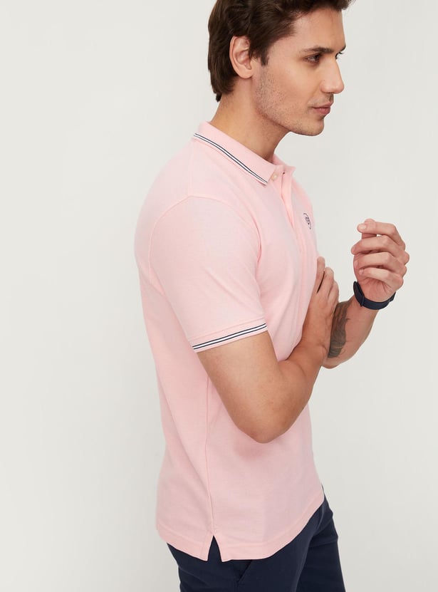 Men Polo T-shirt with Contrast Tipping