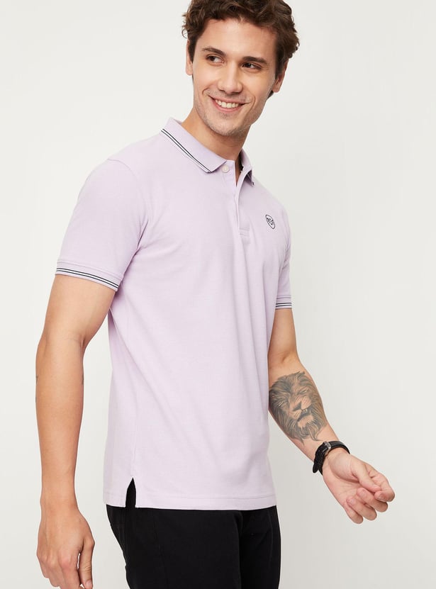 Men Polo T-shirt with Contrast Tipping