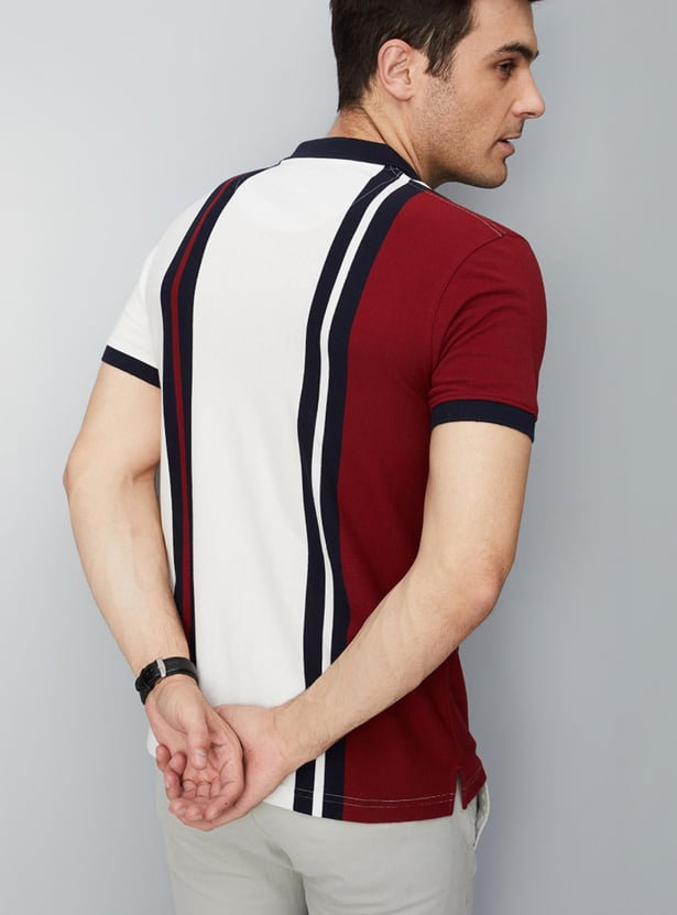 Men Striped Slim Fit Polo
