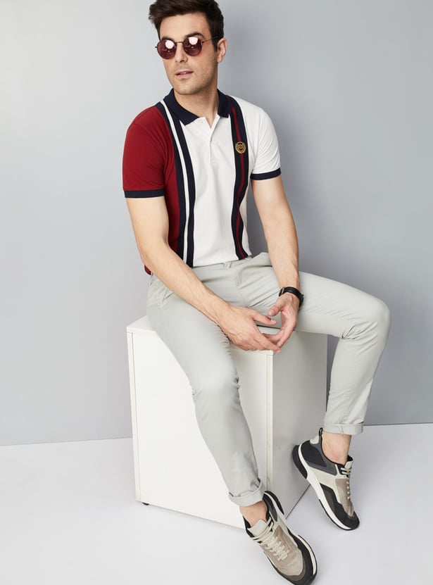 Men Striped Slim Fit Polo