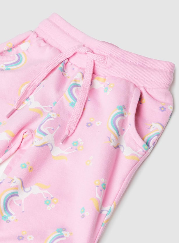 Girls Printed Cotton Joggers