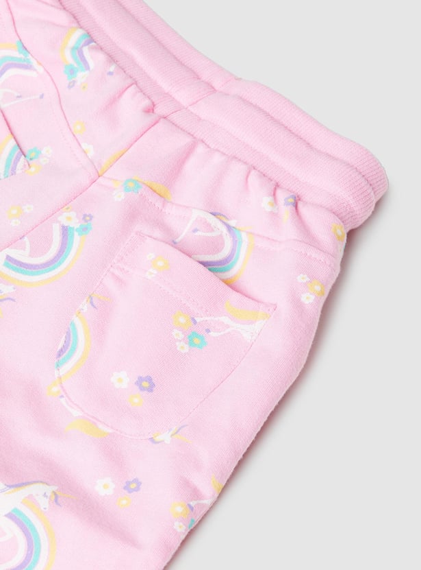 Girls Printed Cotton Joggers