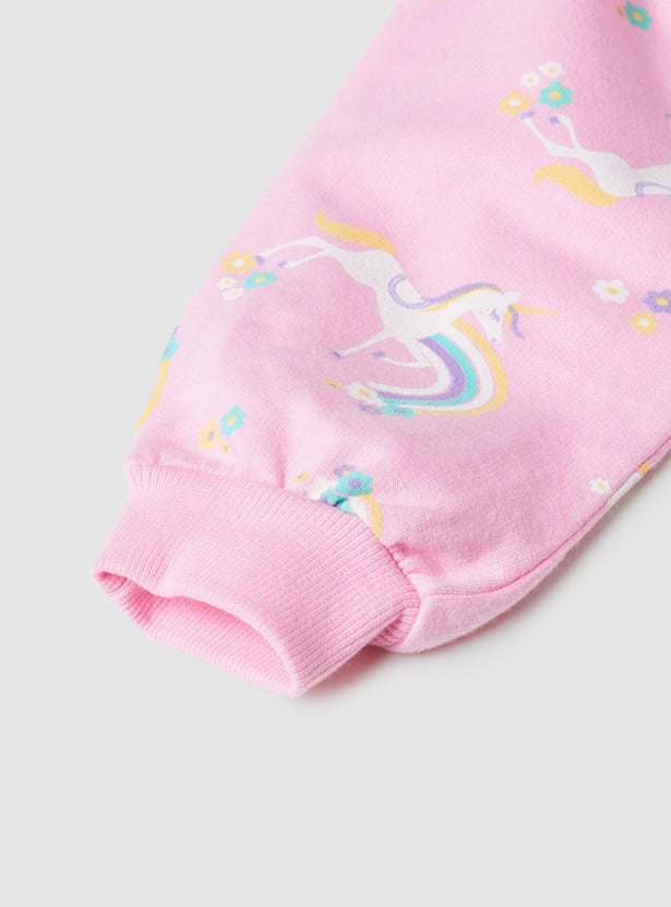 Girls Printed Cotton Joggers