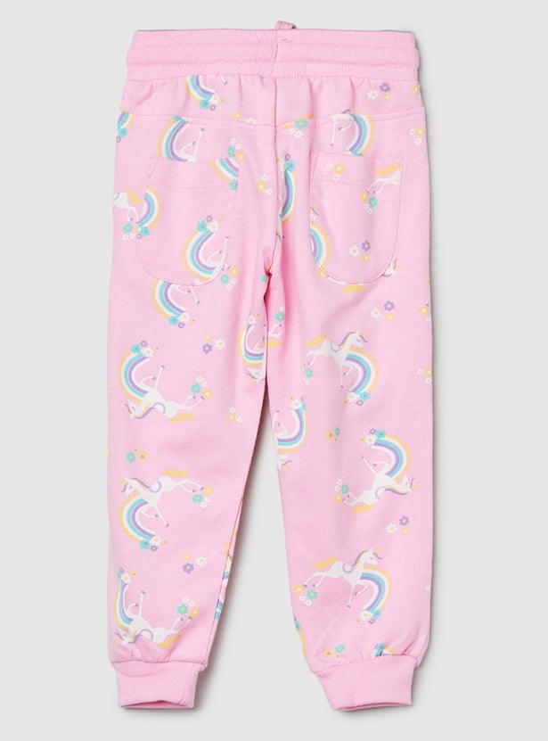 Girls Printed Cotton Joggers