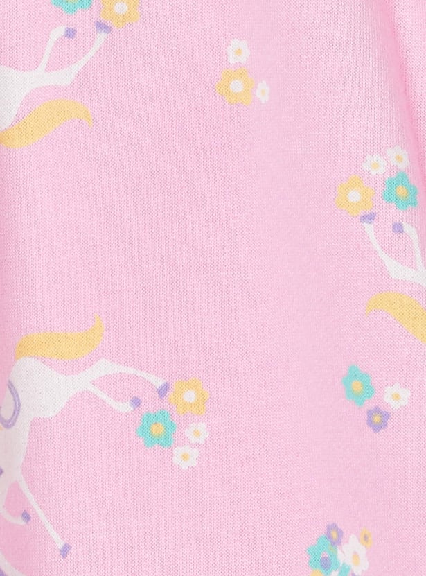 Girls Printed Cotton Joggers