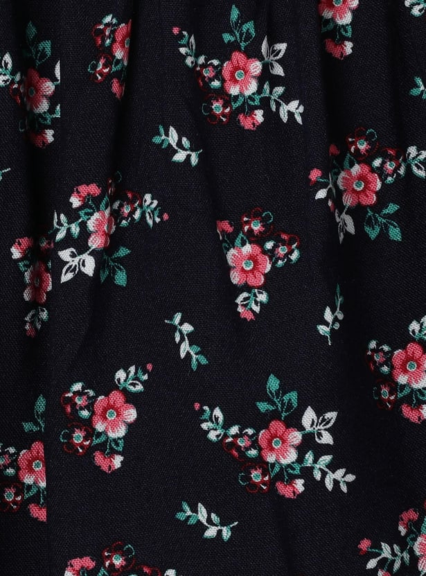 Girls Printed Top with Ruffles