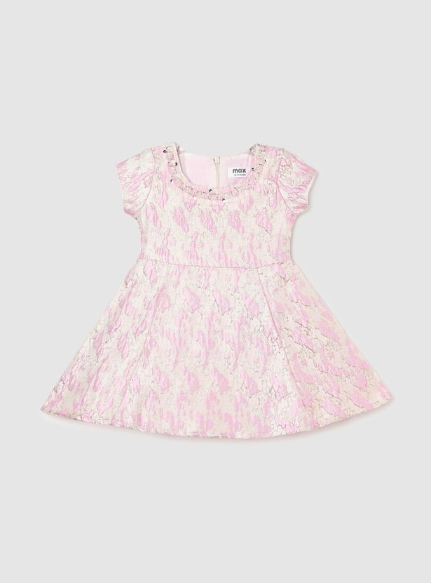 Girls Pearl Embellished A-line Dress