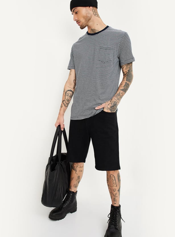 Buy Men Striped Knit T-shirt with Pocket Online at just Rs. 599.0 ...
