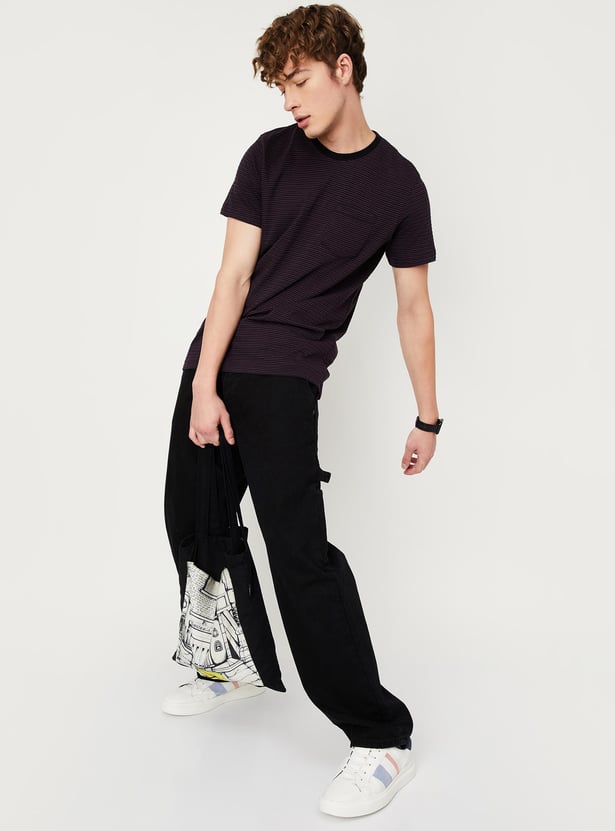 Buy Men Striped Knit T-shirt with Pocket Online at just Rs. 599.0 ...
