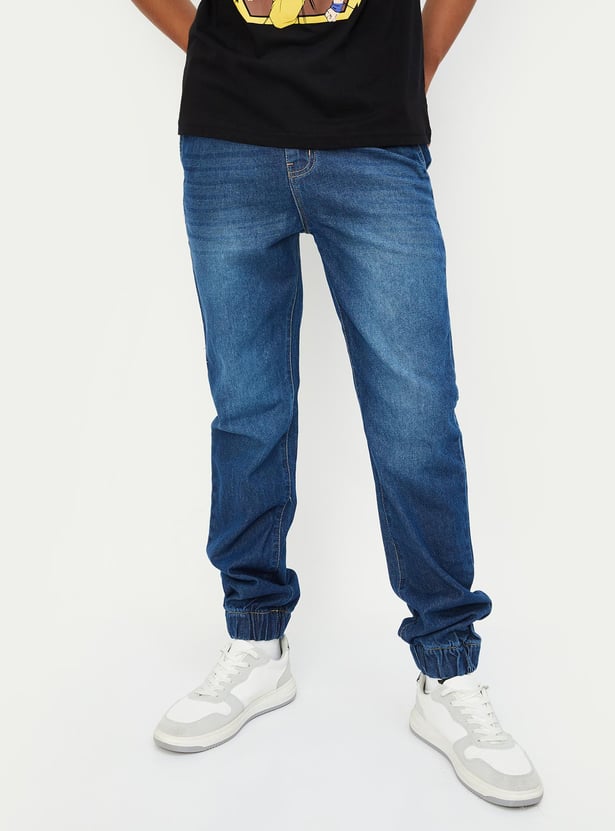 Boys Washed Denim Joggers