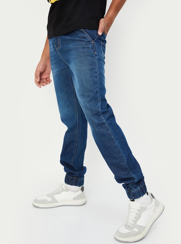 Boys Washed Denim Joggers