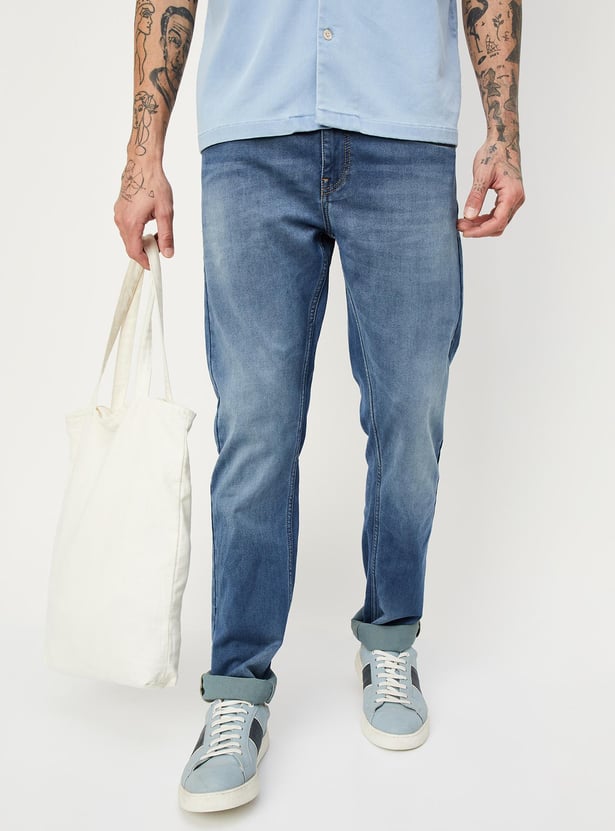 Men Slim Fit Washed Jeans