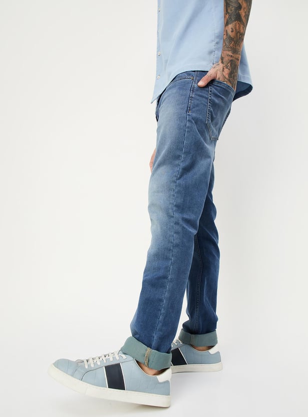 Men Slim Fit Washed Jeans